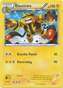Electivire (4) Pokemon card from XY Trainer Kit: Pikachu Libre & Suicune