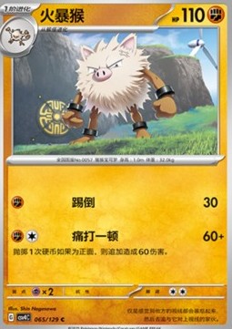 Primeape Pokemon card from Bonus Round