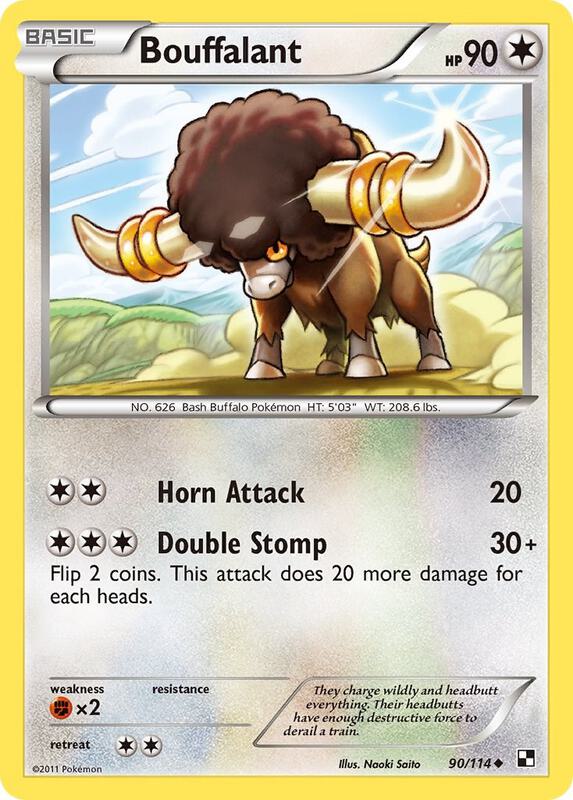 Bouffalant (90) Pokemon card from Black and White