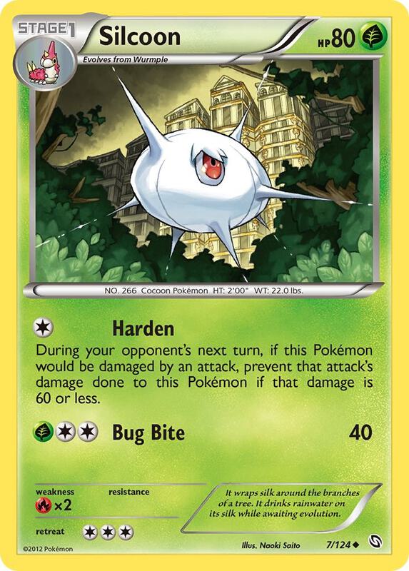 Silcoon Pokemon card from Dragons Exalted