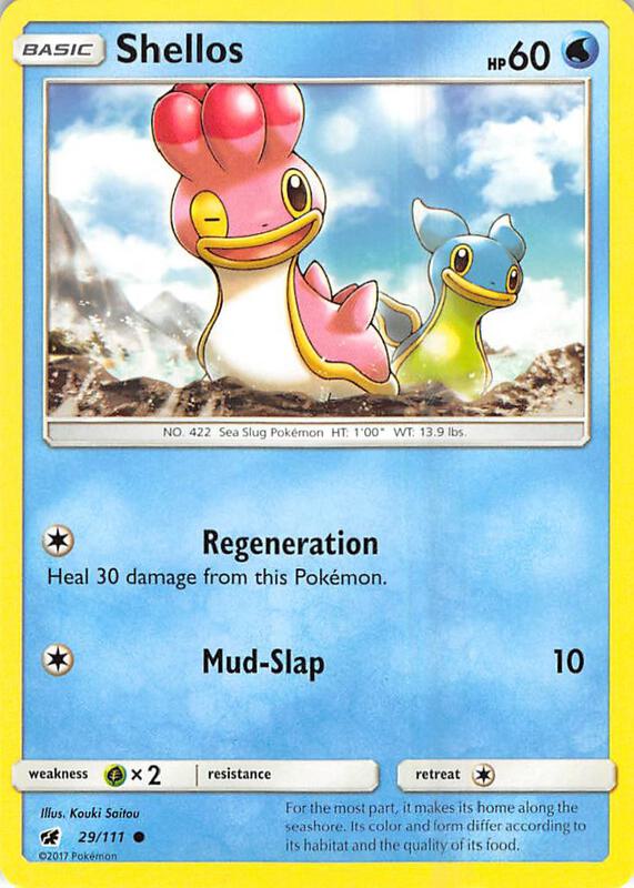 Shellos Pokemon card from SM - Crimson Invasion