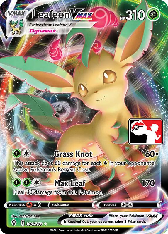 Leafeon VMAX Pokemon card from Prize Pack Series Cards