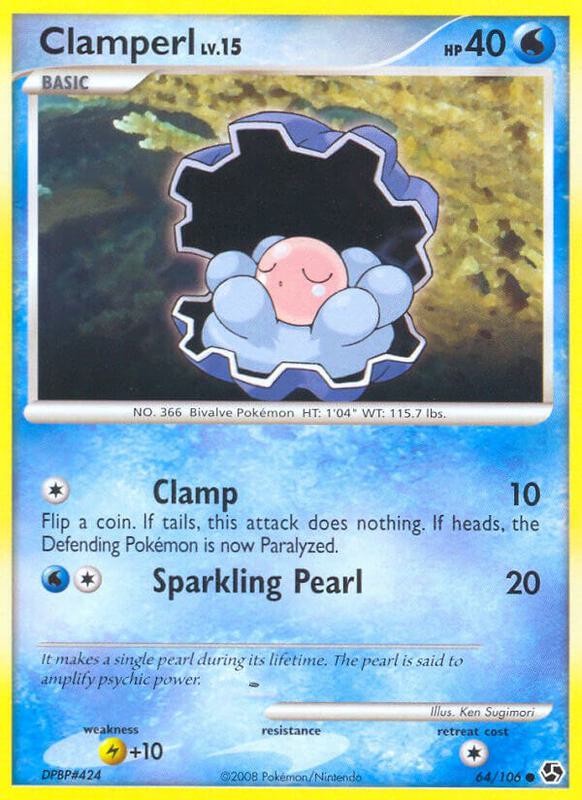 Clamperl Pokemon card from Great Encounters