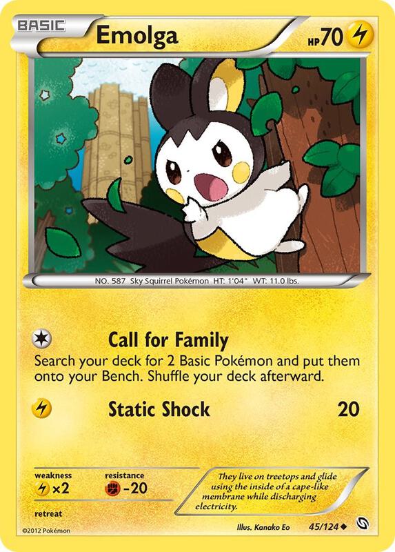 Emolga Pokemon card from Dragons Exalted