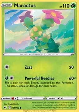 Maractus Pokemon card from Sword Shield