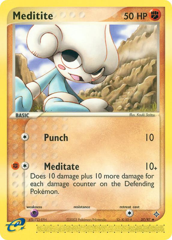 Meditite Pokemon card from Dragon