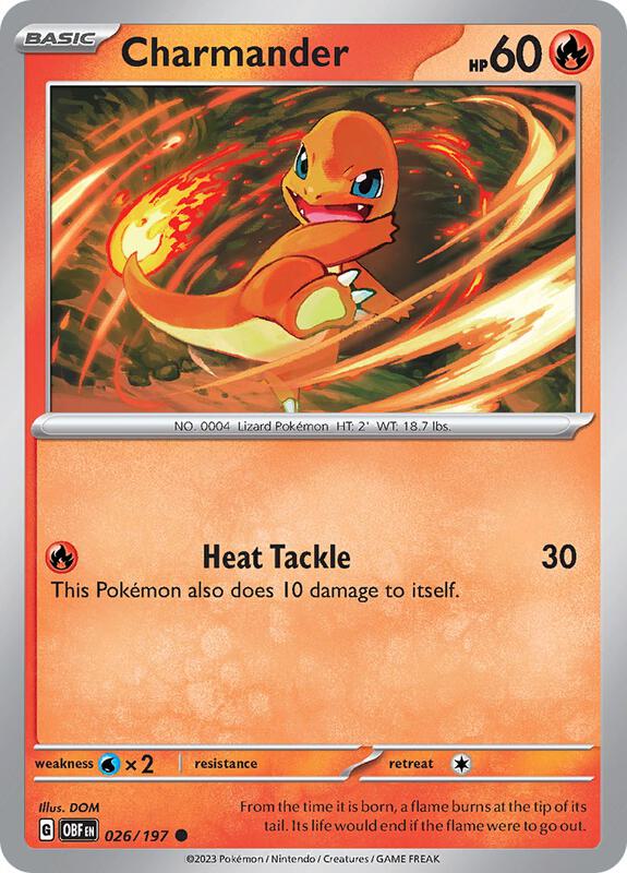 Charmander Pokemon card from SV03: Obsidian Flames