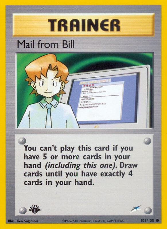 Mail from Bill Pokemon card from Neo Destiny