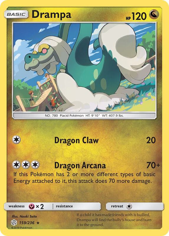 Drampa Pokemon card from SM - Cosmic Eclipse