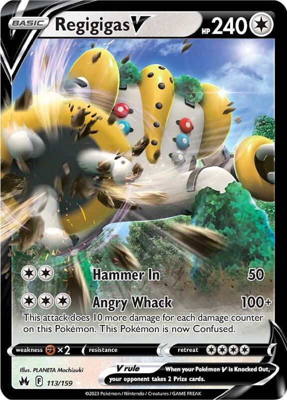 Regigigas V Pokemon card from Crown Zenith