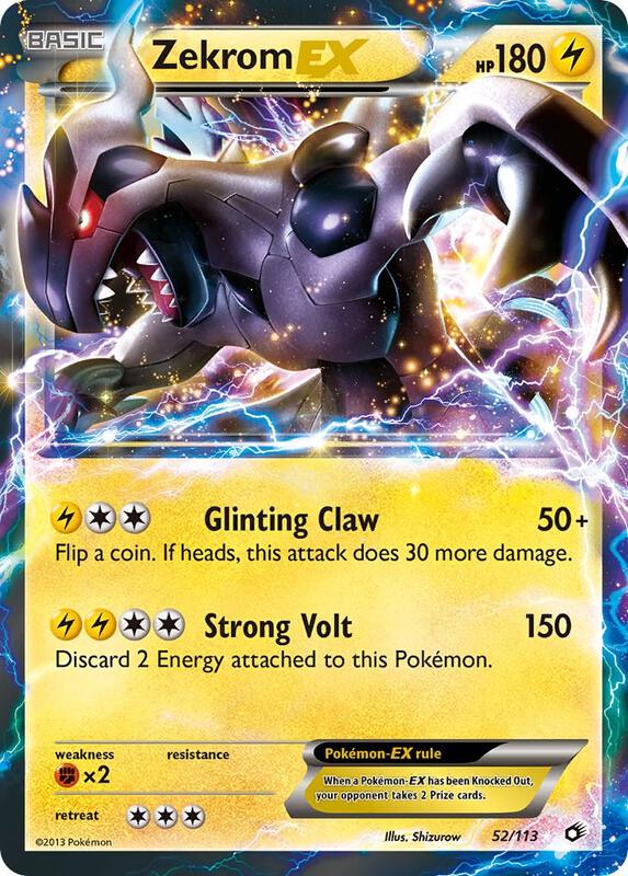 Zekrom EX Pokemon card from Legendary Treasures