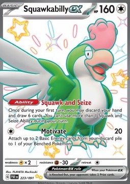 Squawkabilly ex Pokemon card from Paldean Fates