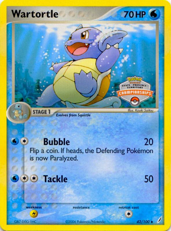 Wartortle Pokemon card from League & Championship Cards