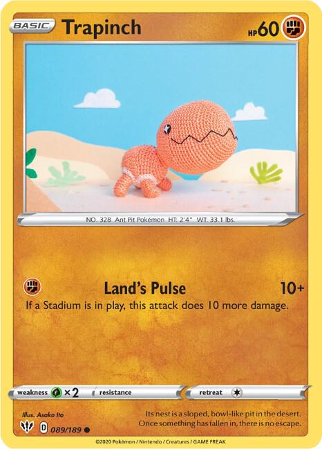 Trapinch Pokemon card from SWSH03: Darkness Ablaze