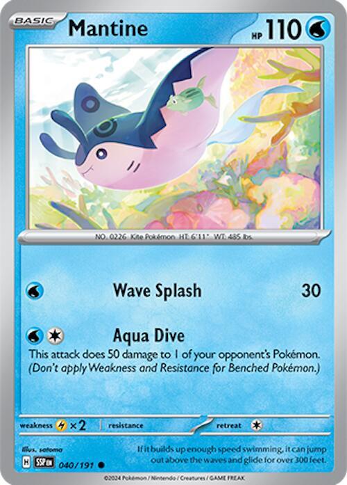 Mantine Pokemon card from SV08: Surging Sparks