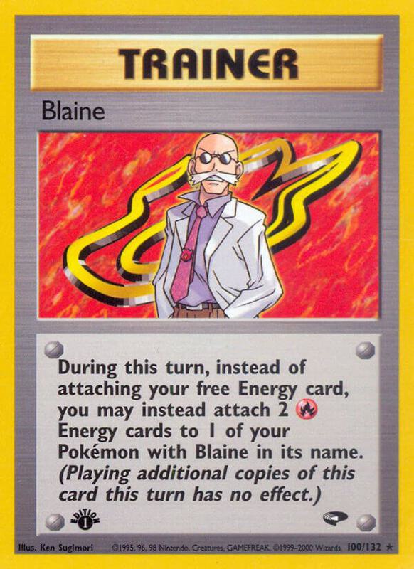 Blaine (100) Pokemon card from Gym Challenge