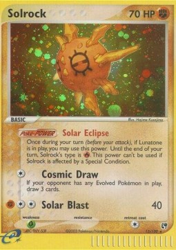 Solrock Pokemon card from EX Sandstorm