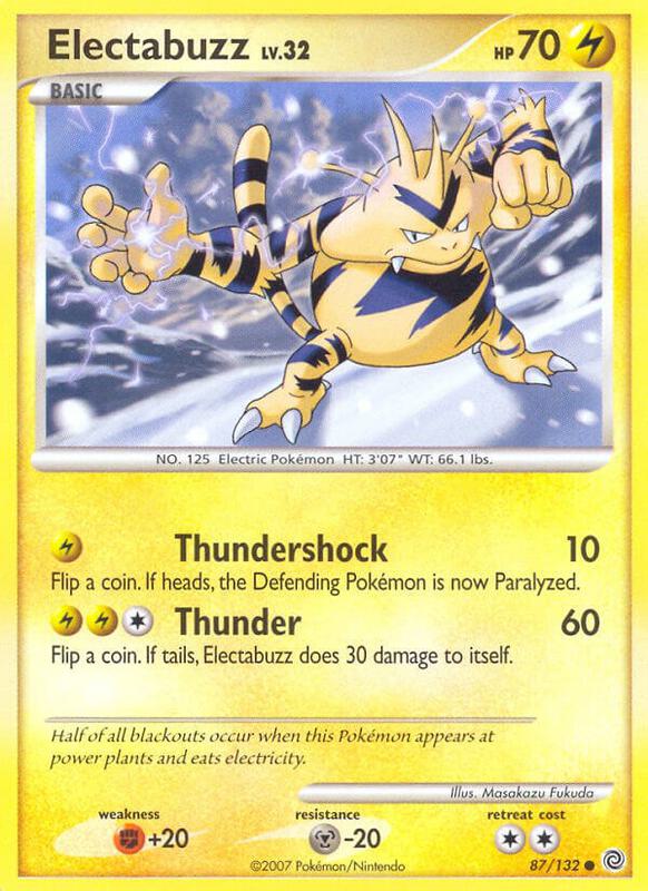 Electabuzz Pokemon card from Secret Wonders