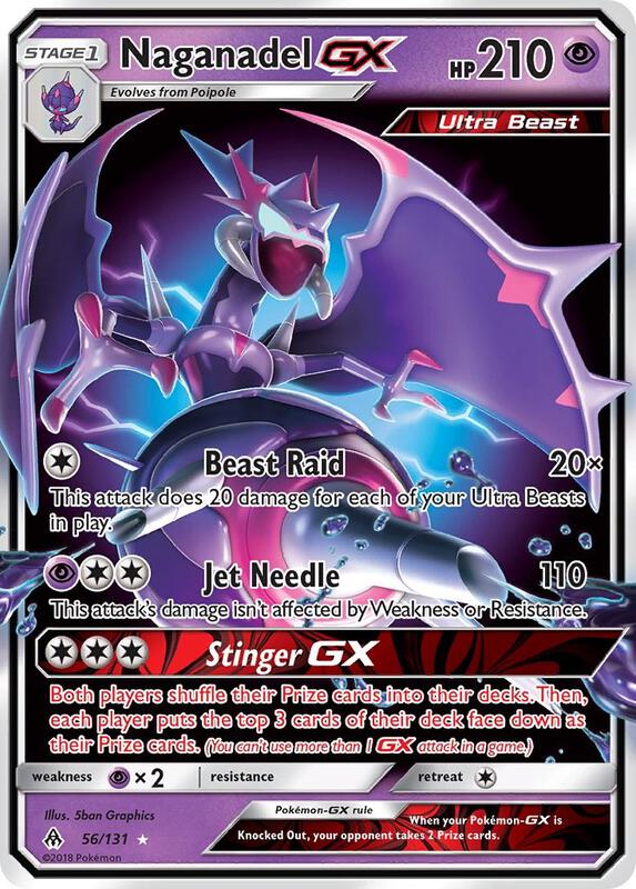 Naganadel GX Pokemon card from SM - Forbidden Light