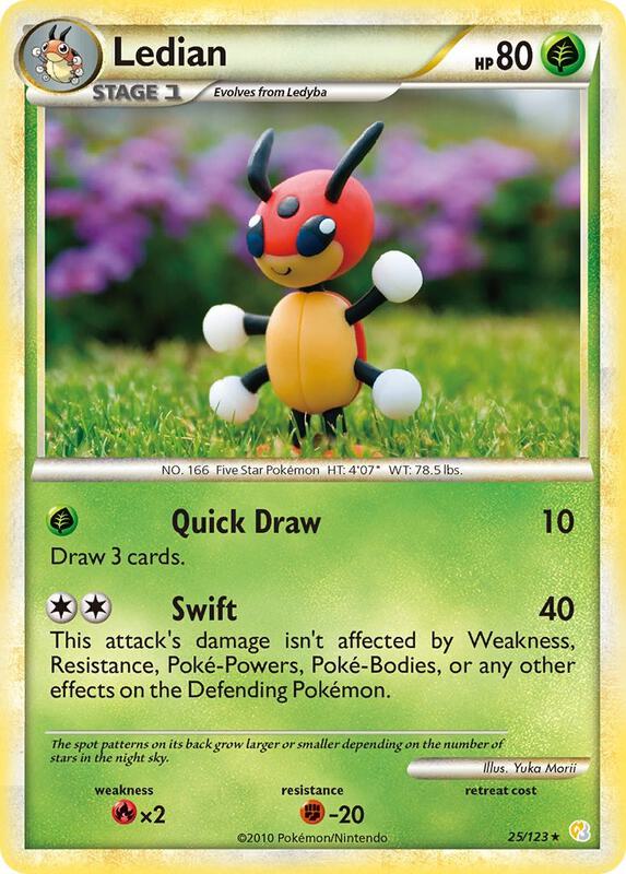 Ledian Pokemon card from HeartGold SoulSilver