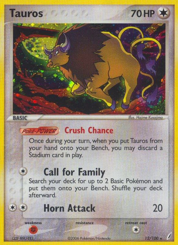 Tauros Pokemon card from Crystal Guardians