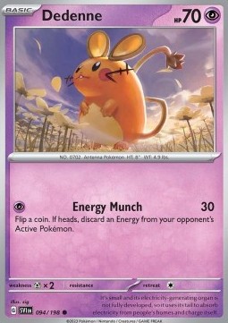 Dedenne Pokemon card from Scarlet Violet
