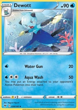 Dewott Pokemon card from Vivid Voltage