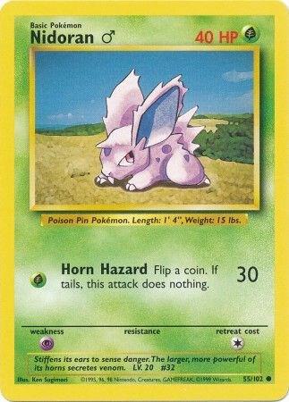Nidoran M Pokemon card from Base Set