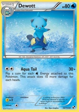 Dewott Pokemon card from Black White