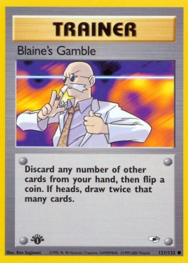 Blaine's Gamble Pokemon card from Gym Heroes