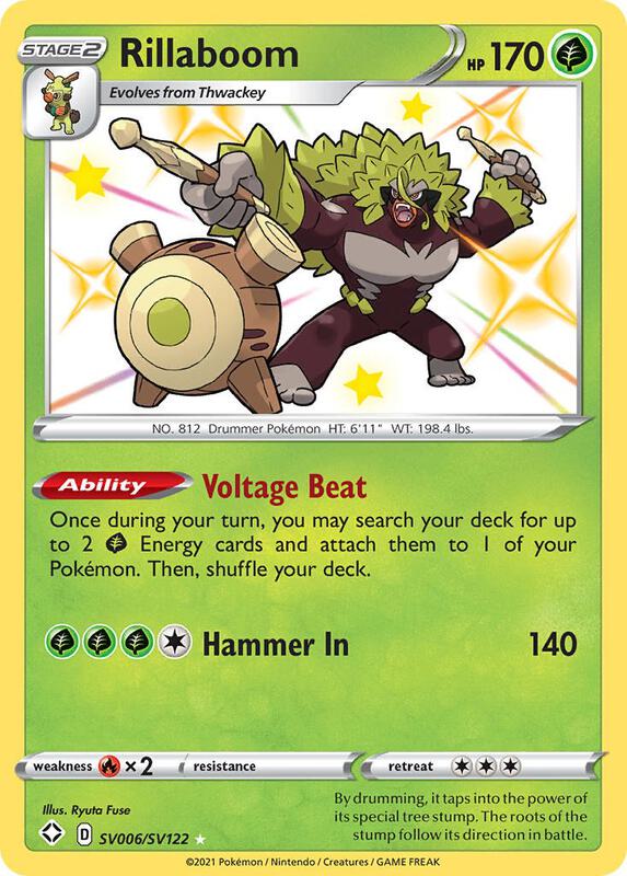 Rillaboom Pokemon card from Shining Fates: Shiny Vault