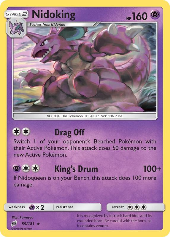 Nidoking Pokemon card from SM - Team Up