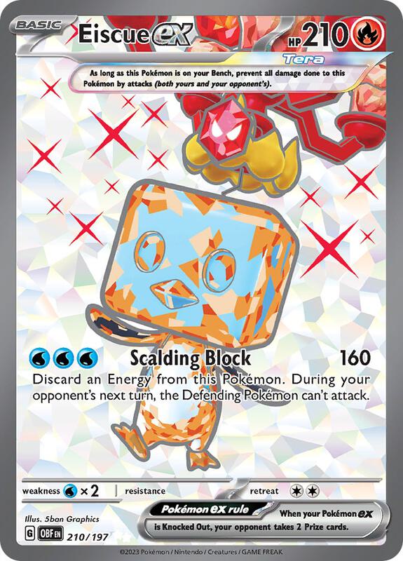 Eiscue ex Pokemon card from SV03: Obsidian Flames