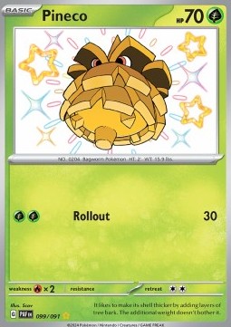 Pineco Pokemon card from Paldean Fates