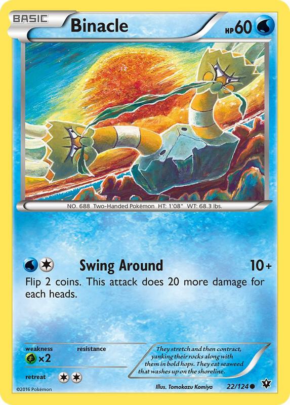 Binacle Pokemon card from XY - Fates Collide