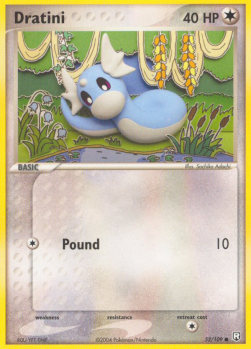Dratini Pokemon card from EX Team Rocket Returns