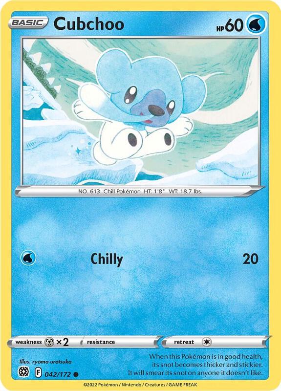 Cubchoo Pokemon card from SWSH09: Brilliant