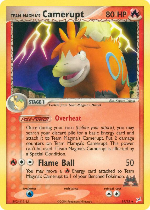 Team Magma's Camerupt Pokemon card from Team Magma vs Team Aqua