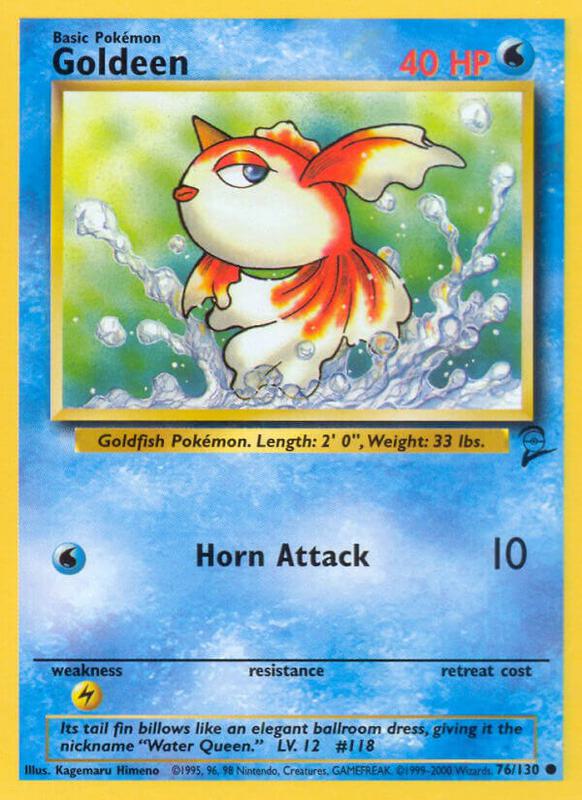 Goldeen Pokemon card from Base Set 2