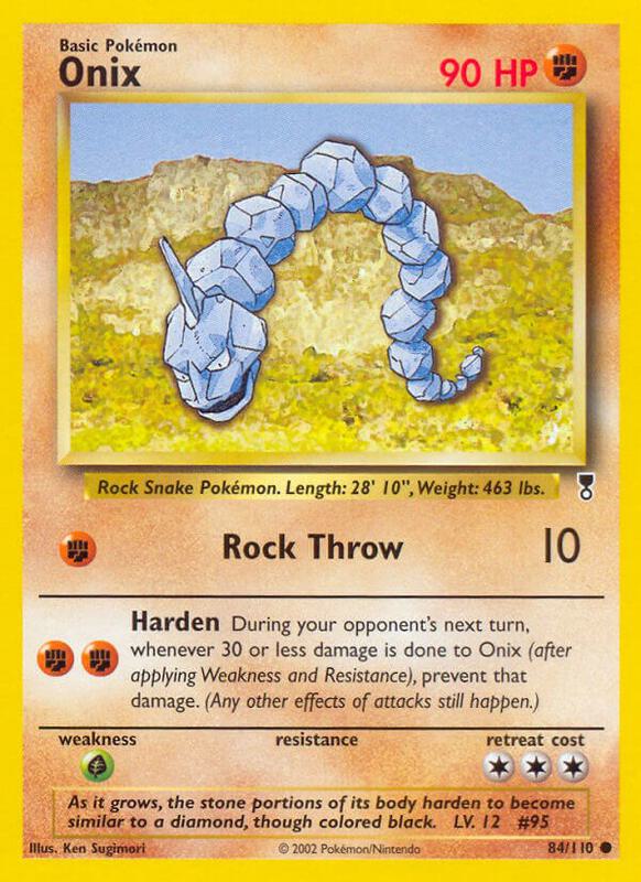 Onix Pokemon card from Legendary Collection