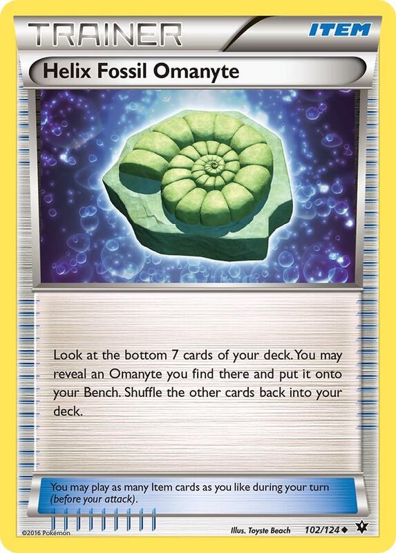 Helix Fossil Omanyte Pokemon card from XY - Fates Collide