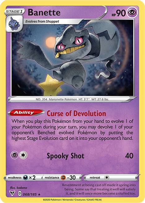 Banette Pokemon card from SWSH04: Vivid