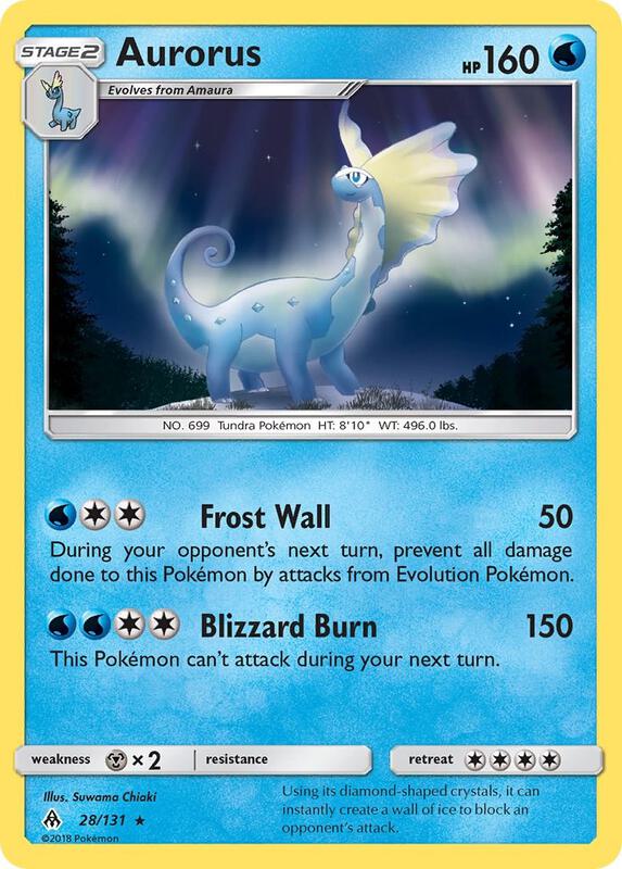 Aurorus Pokemon card from SM - Forbidden Light