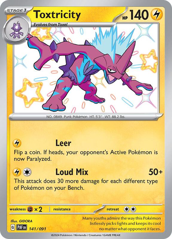 Toxtricity Pokemon card from SV: Paldean Fates