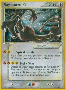 Rayquaza Gold Star Pokemon card from EX Deoxys