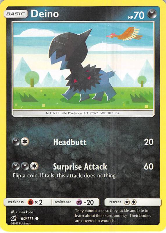 Deino Pokemon card from SM - Crimson Invasion