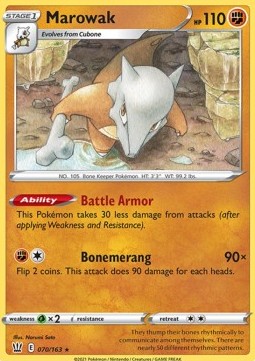 Marowak Pokemon card from Battle Styles