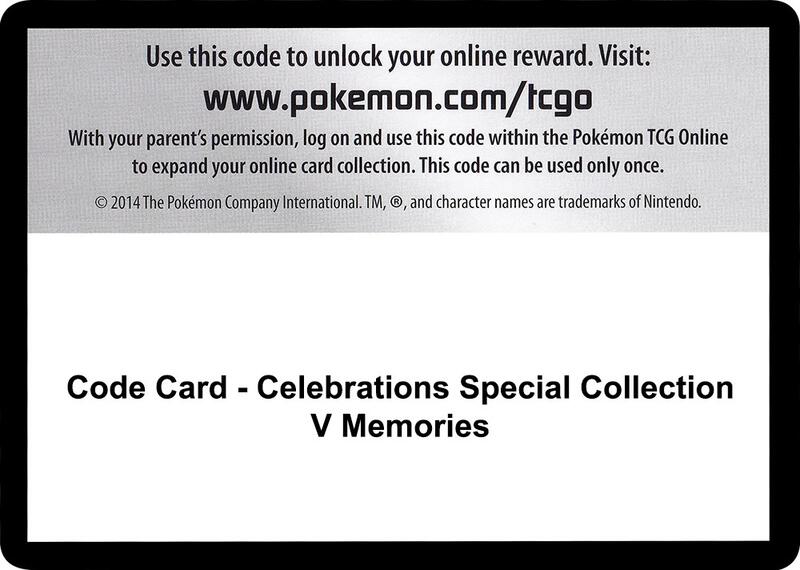 Code Card - Celebrations Special Collection - V Memories Pokemon card from Celebrations