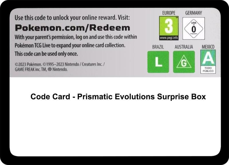 Code Card - Prismatic Evolutions Surprise Box Pokemon card from SV: Prismatic Evolutions