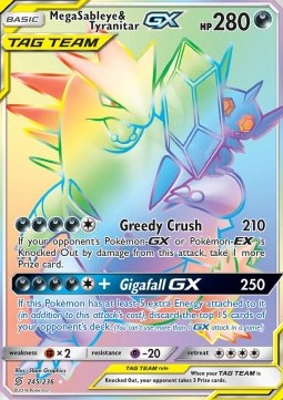 Mega Sableye & Tyranitar GX (Holo)